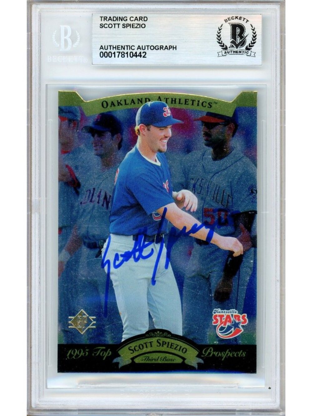 Scott Spiezio Signed 1995 SP Top Prospects #123 Oakland Athletics BAS Slab Auto